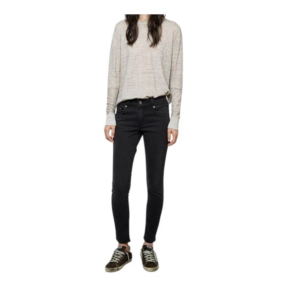 6397 Mini Skinny Jeans in Charcoal Ankle Length Super Stretchy Women's 31 - Picture 1 of 8